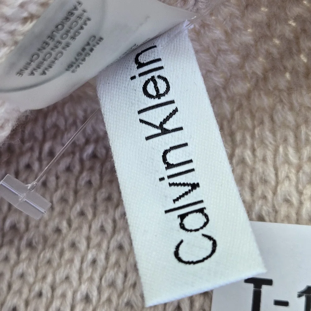 Calvin Klein Women Scarf‎ OS Beige Infinity Loop Knit Texture NWT
